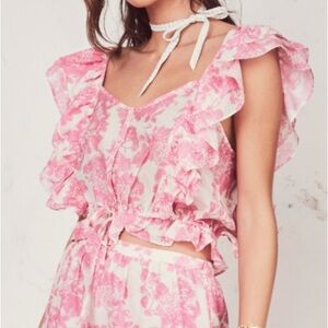 loveshackfancy Avery Ruffled Tolie Top